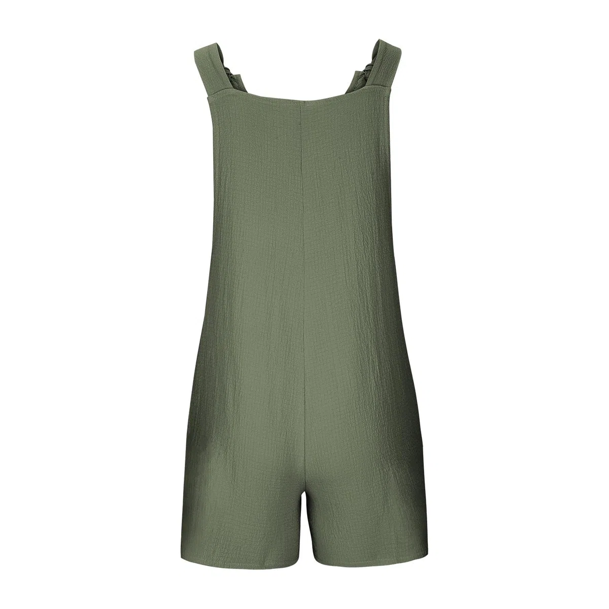 EMATOP Overall Damen Sommer Kurz Jumpsuit Baumwolle Leinen Latzhosen Ärmellos Lässiger Trägerhose Elegant Leicht Einteiler Shorts Einfarbig Mode Arbeitshose mit Taschen Playsuit Sport Romper
