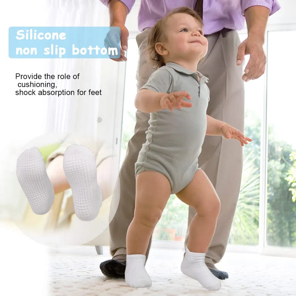 GRPSKCOS Stoppersocken Kinder 12 Paar Rutschsocken Socken Kinder ABS Socken Antirutschsocken für 6-12 Monate 1-7 Jahre Jungen Mädchen