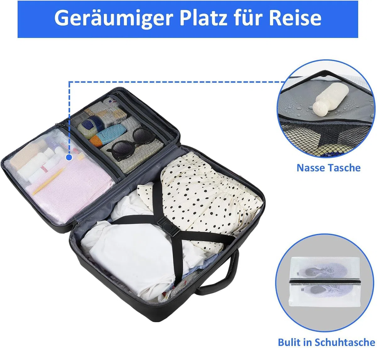 Taygeer Ryanair Handgepäck 40x30x20, Rucksack Handgepäck Flugzeug 24L Leicht, Rucksack 40x30x20 mit 15.6 Zoll Laptopfach, Klein Reiserucksack für Weekender, Kurze Tirp, Schwarz