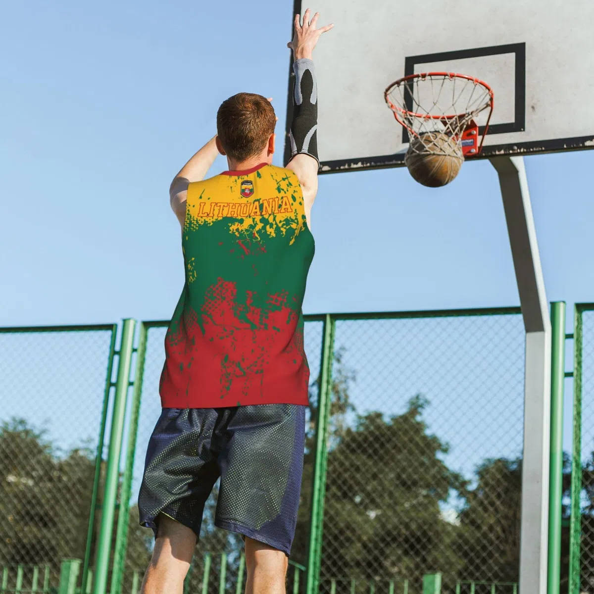 Basketballtrikot mit Litauen-Flagge, Team-Up-Sport, 3D-Volldruck-Design, Trikots