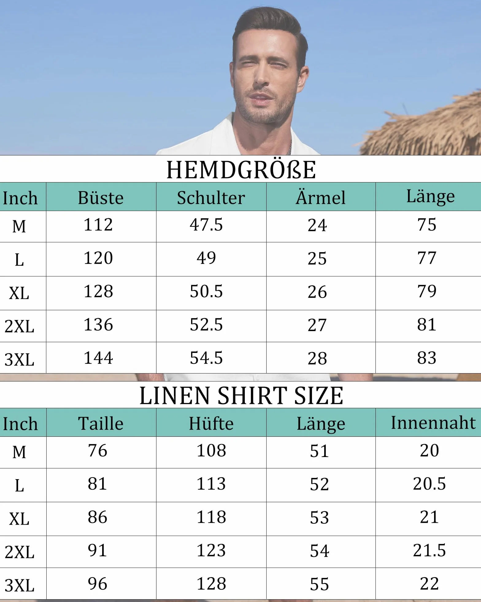 YAOHUOLE Leinen Hemd und Hose Set Herren Kurzarm Leinen Hose & Hemd Herren Kurzarm Sommer Universal Fit