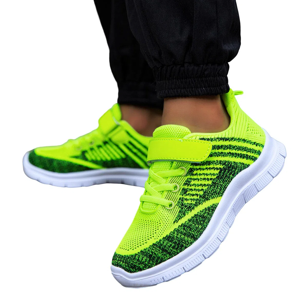 Sportschuhe Kinder Jungen Mädchen Modische Ganzjahres Hallenschuhe Turnschuhe Leicht Mesh Straßenlaufschuhe Atmungsaktiv Laufschuhe Flach Dicker Boden rutschfest Klettverschluss Sneaker