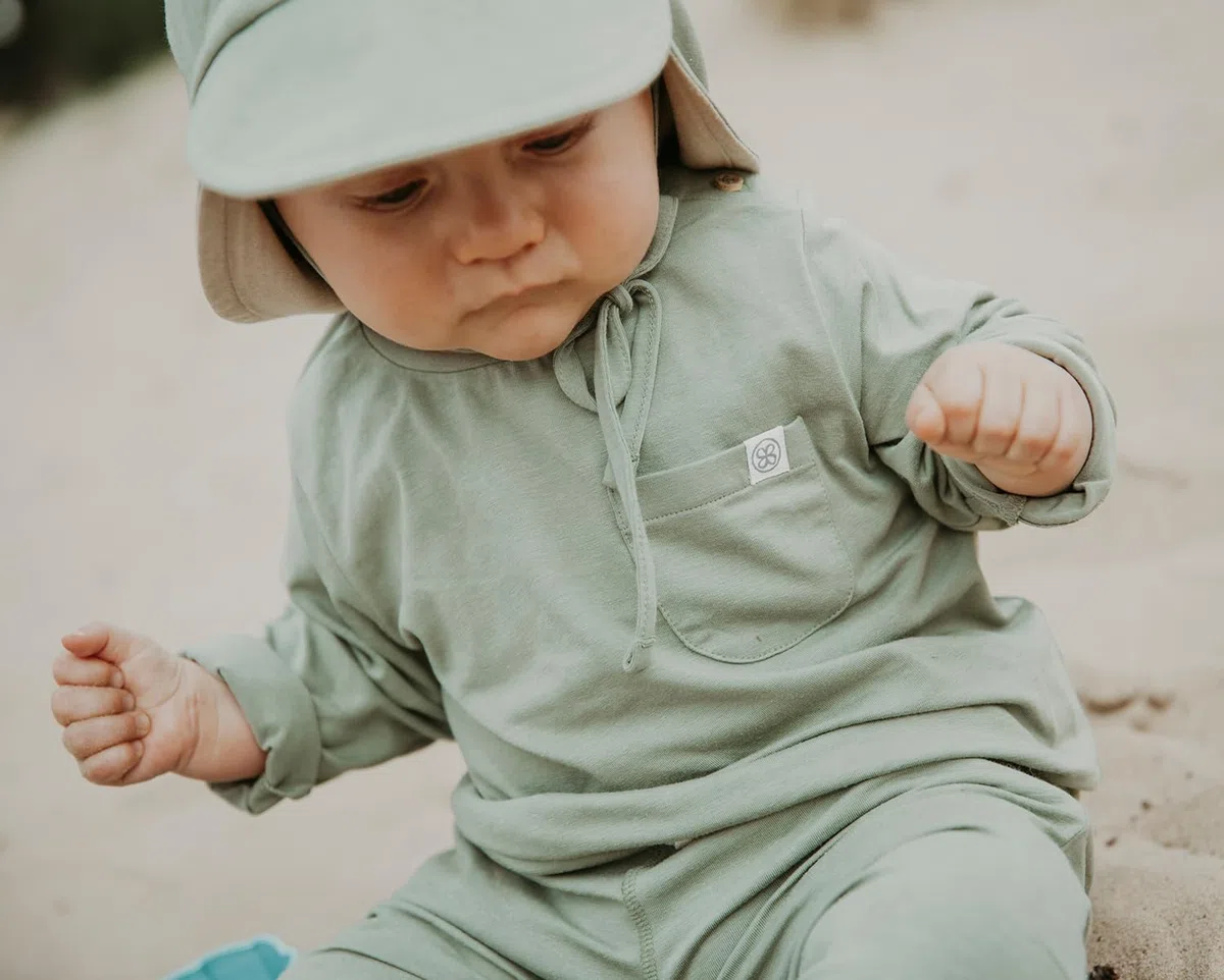 Cloby Langarm-Shirt T-Shirt Long Sleeve mit UV-Schutz (UPF 50+) Baby (Gr. 6-12 Monate) - Olive