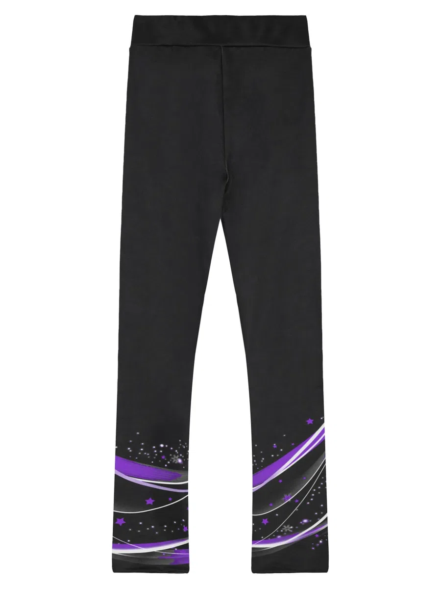 Freebily Kinder Mädchen Eislaufhose Glitzer Strass Eislauf Thermo Leggins Eislaufen Gymnastik Sport Training Hose