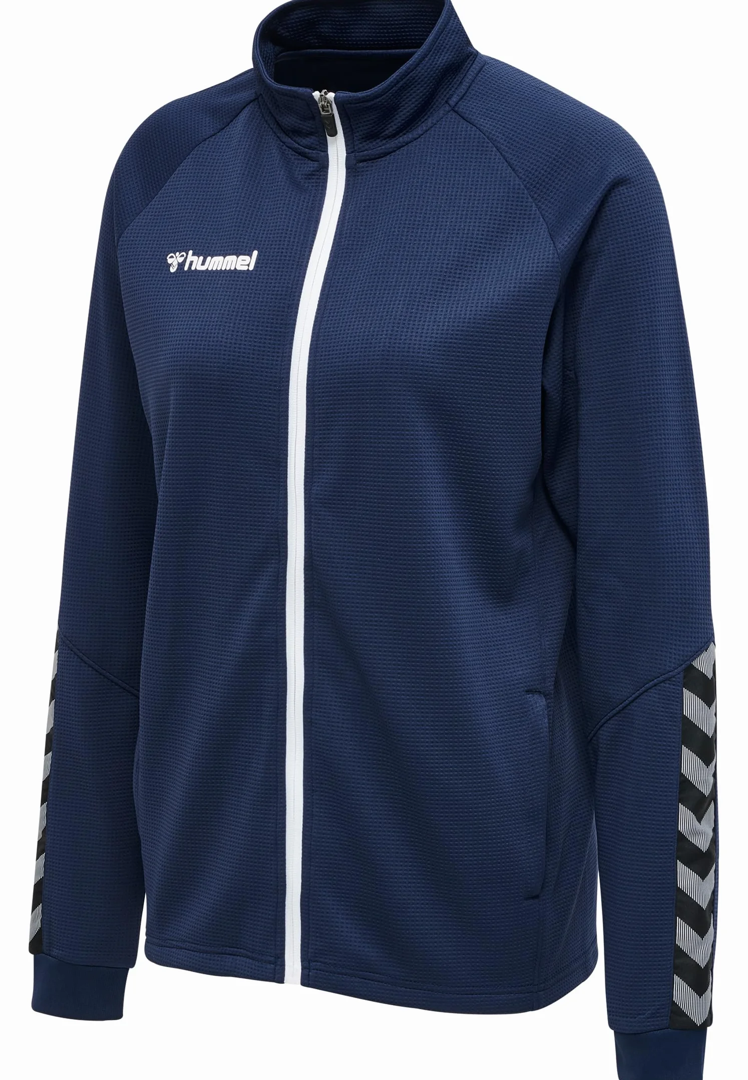 hummel AUTHENTIC Sportjacke Damen - Trainingsjacke & Laufjacke - Dünne Jacke für Sport, Fitness und Alltag - mit Reißverschluss, Taschen und Stehkragen - aus Polyester-Strickstoff