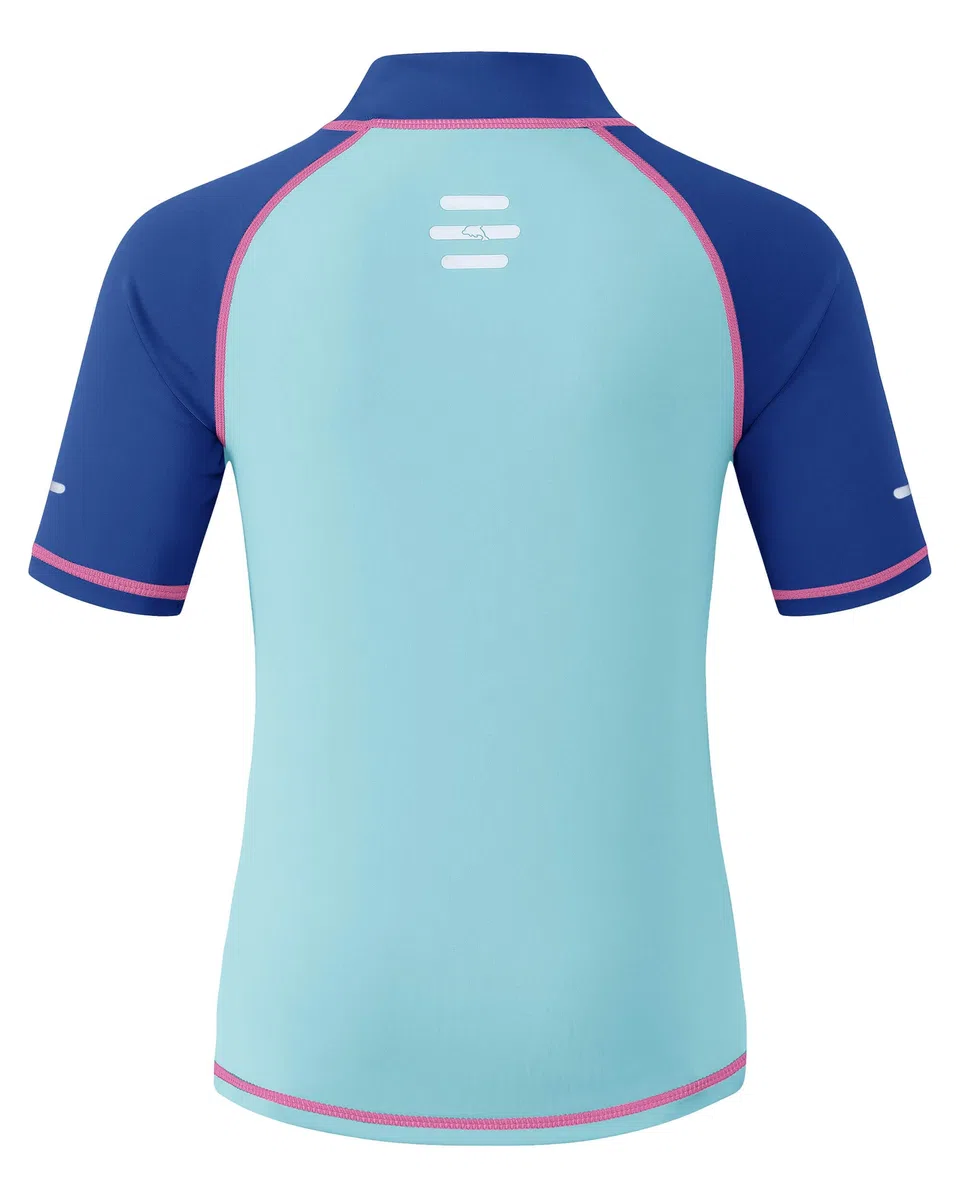 Kinder UV Shirt Kurzarm Jungen Badeshirt UPF 50+ Sonnenschutz Schwimmshirt Rashguard mit Reflektorstreifen Schnelltrocknend Chlorresistent 5-14 Jahre