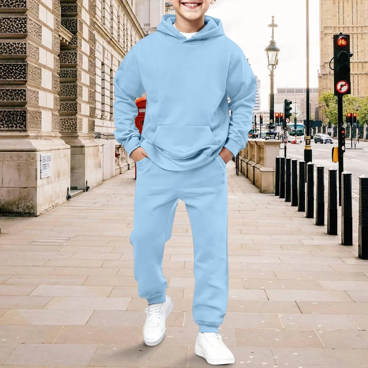 Generisch Trainingsanzug Kinder Jungen Polyester Trainingsanzug Kinder - Moderner Sportanzug, Strapazierfähig & schnelltrocknend, Jogginganzug mit optimaler Passform Sweat Bequemes Set Freizeitanzug