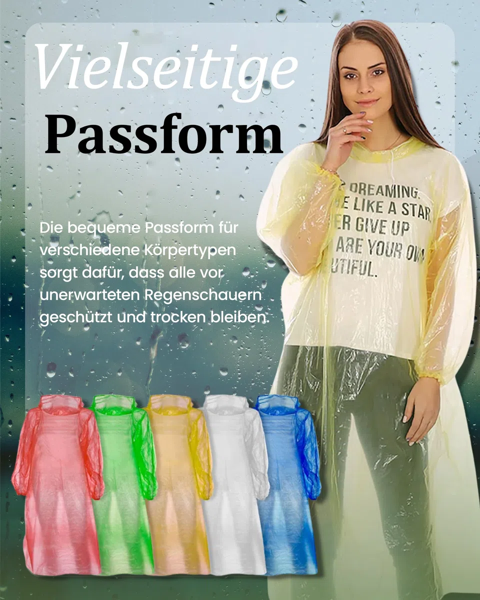 REDSTAR Waterproof Rain Ponchos Family Pack - Disposable Rain Poncho Adult Waterproof Raincoat Women and Men - Emergency Raincoat or Pac a Mac as Camping, Hiking, Travel and Festival Accessories