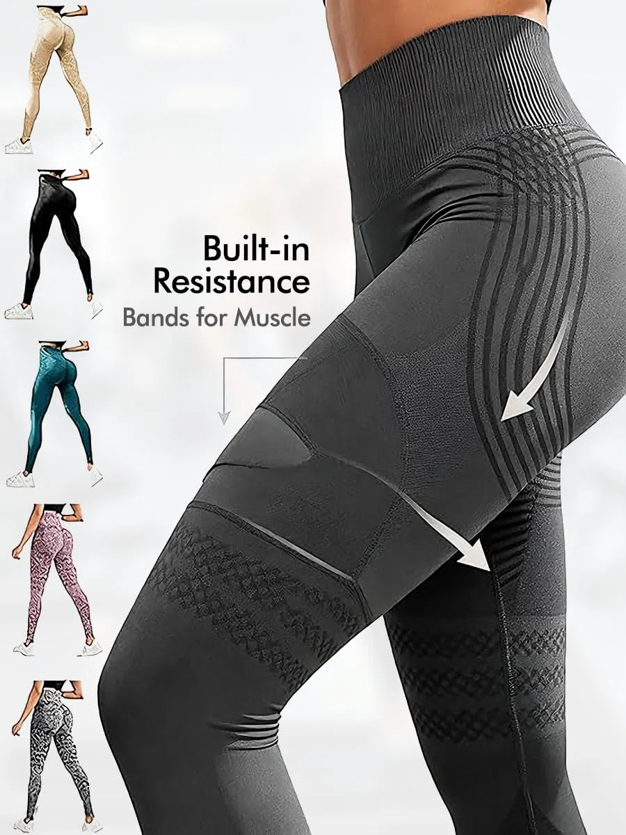 3D Kompressionsleggins Damen Lipödem Leggings Anti Cellulite Leggings Kompression High Waist Push Up Hosen Yoga Fitnesshose Lange Sporthose
