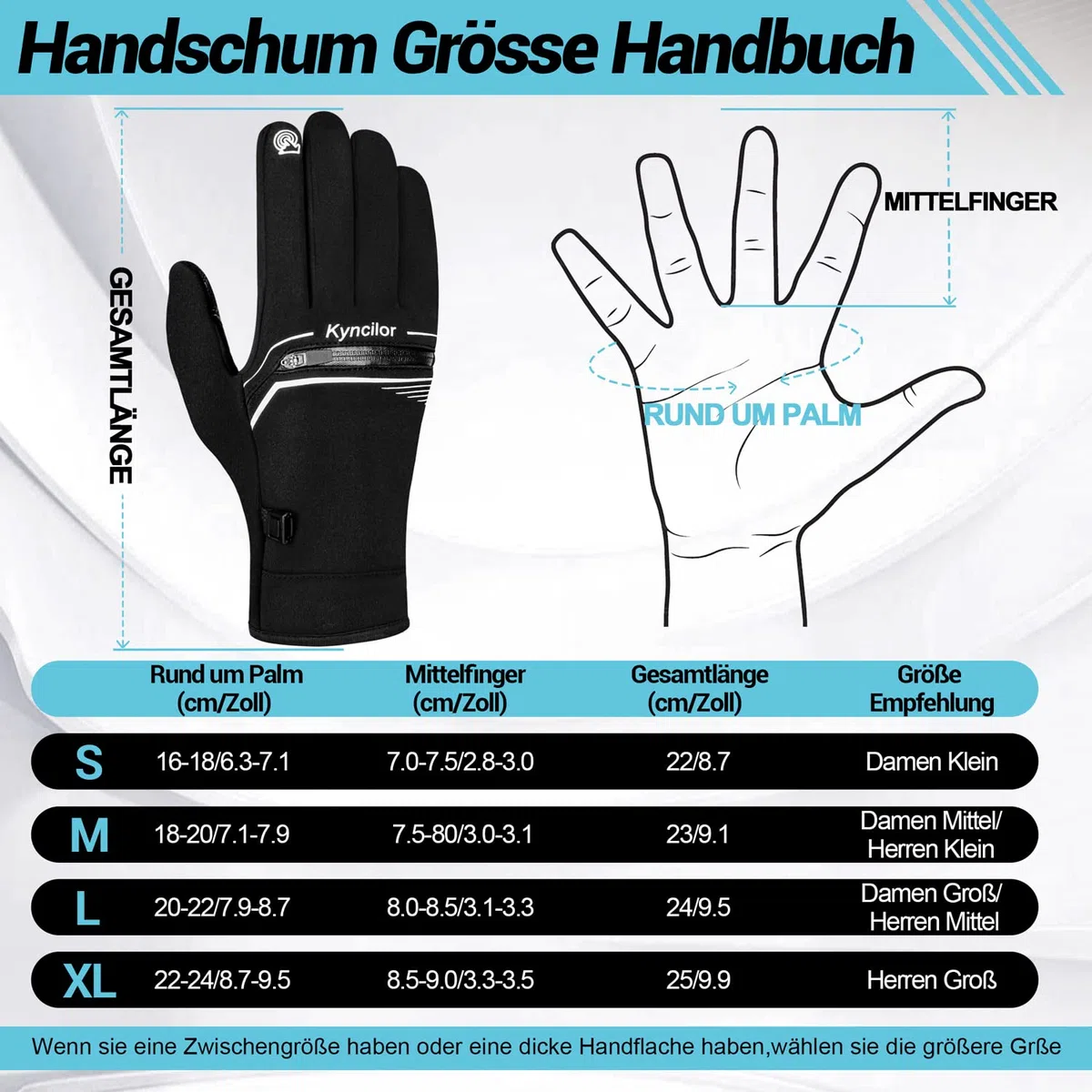 IRYNA Winter Thermo Handschuhe Herren Damen,Fahrradhandschuhe Winddichte Wasserdicht Elastisch rutschfest Touchscreen Handschuhe Radsporthandschue Sporthandschuhe Laufhandschuhe (Schwarz, L)