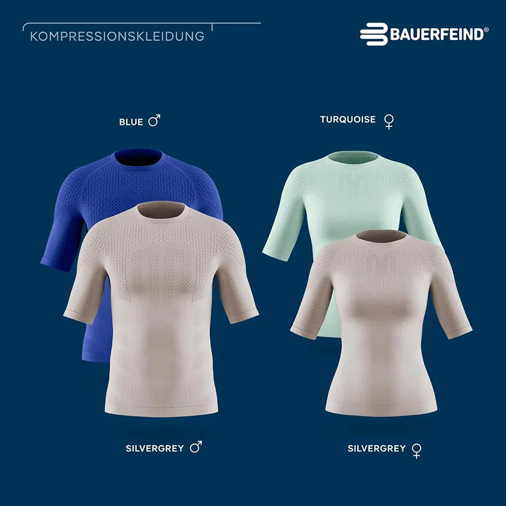 BAUERFEIND Kompressions-Shirt „Sports Compression Shirt Short Sleeve“, Kurzarm-Shirt für Damen, Für verbesserte Durchblutung der Torso- und Armmuskulatur, Polyamid/Elasthan