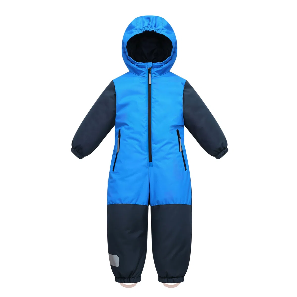 Owntop Schneeanzug Kinder Unisex, Schneeoverall Mädchen Jungen, Winddicht Wasserdicht Skianzug mit Kapuze Reißverschluss (Blau,110)