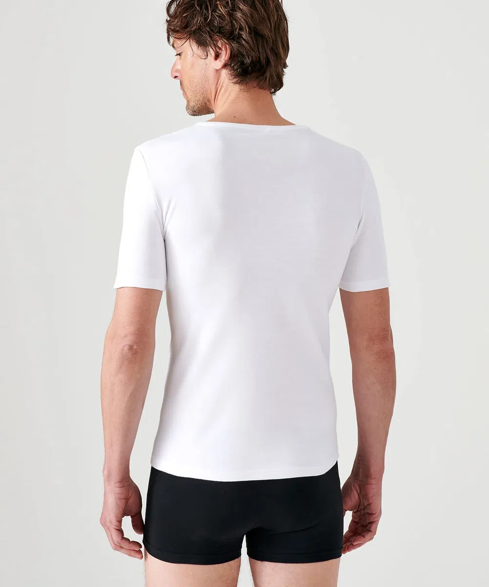 Damart Herren Kurzarm-Shirt mit V-Ausschnitt, Wärmegrad Medium 3. Thermounterwäsche - Oberteil (1er Pack)