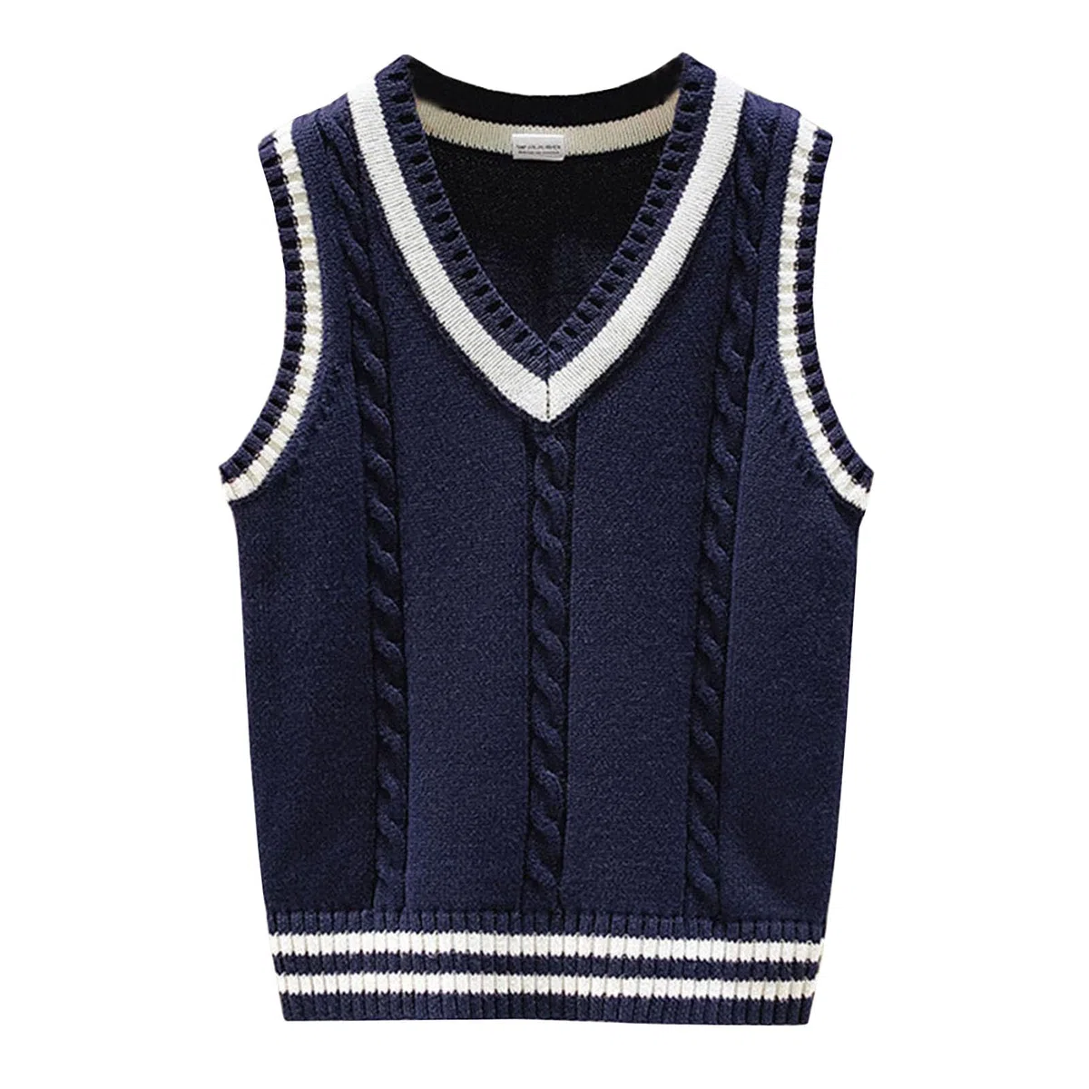 Jungen Pullunder Kinder V-Ausschnitt Strickweste Ärmellos Strickpullover Sweatshirt Gestrickte Weste 2-15 Jahre