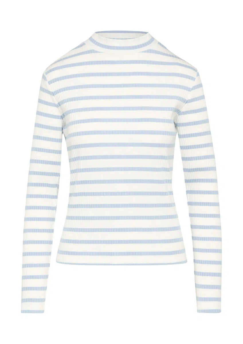 s.Oliver Damen 2157894 Langarmshirt mit Rippstruktur
