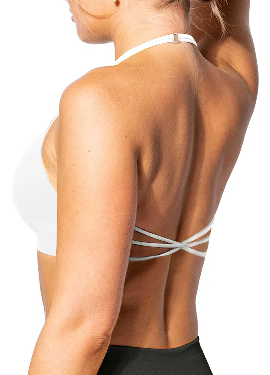 TZLDN Sport BH Damen Rückenfrei Gym Top Neckholder Sport Bra Gepolstert Sportkleidung Sportunterwäsche Outfits Yoga Fitness