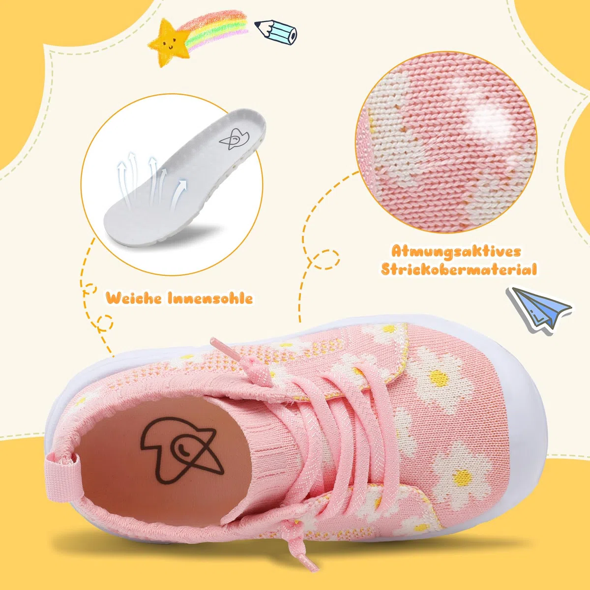 Scurtain Barfußschuhe Kinder Jungen Mädchen Kleinkind Walking Schuhe Leicht Minimalistische Sneaker Atmungsaktiv Freizeitschuhe mit Breite Zehenbox