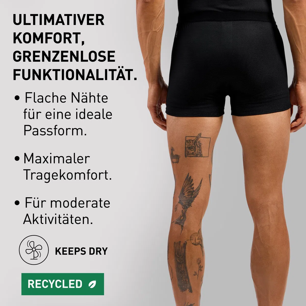 Odlo Funktionshose Herren Active F-Dry Light Boxershorts I Sportunterhose I Funktionsunterwäsche Sportunterhose I Herren