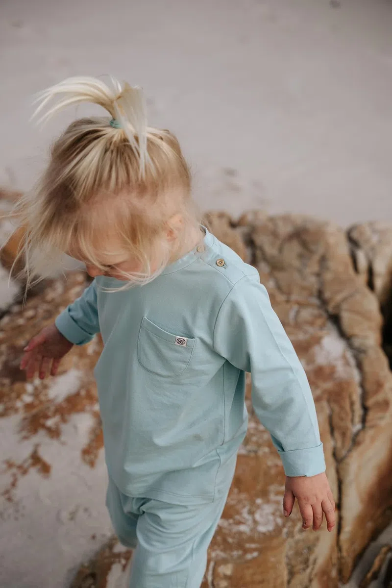 Cloby Langarm-Shirt T-Shirt Long Sleeve mit UV-Schutz (UPF 50+) Baby (Gr. 6-12 Monate) - Sea Blue/blau