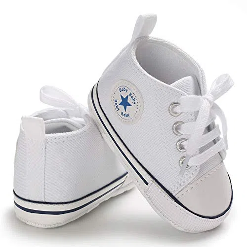 Baby Mädchen Jungen Turnschuhe Kleinkind Schuhe Canvas Erste Wanderschuhe Neugeborene Anti-Rutsch Prewalker Turnschuhe