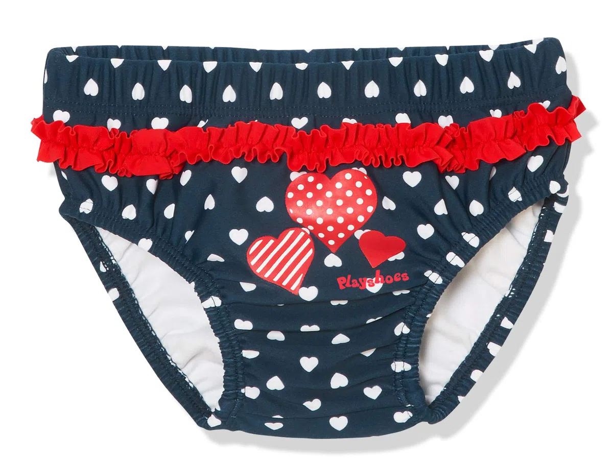 Playshoes UV-Schutz Windelhose Unisex Kinder Badehose Schwimmhose Badebekleidung, Herzen, 62/68
