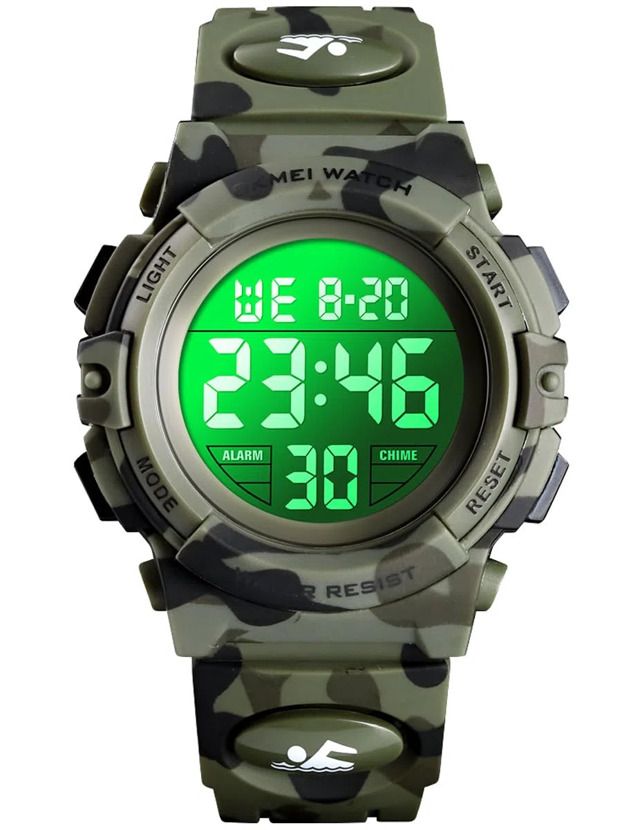 Alienwork Kids Digital Kinderuhr Jungen Mädchen Wasserdicht 5 ATM Sportlich