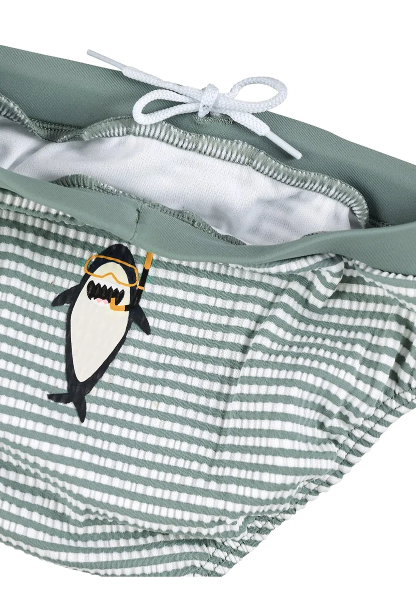 Sterntaler Badehose mit Hai Print - UV-Schutz 50+ Baby Schwimmhose mit Windeleinsatz bis Größe 86/92 - Jungen Badehose mit praktischer Kordel zur Weitenregulierung