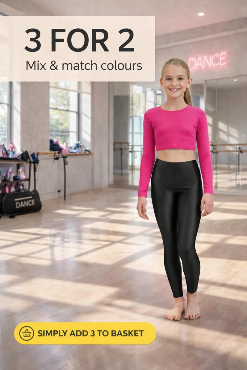 Re Tech UK - Mädchen Leggings - für Gymnastik, Tanzen & Ballett - glänzend - ohne Füße - elastisch - Neonfarben