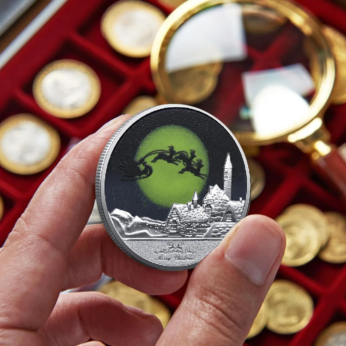 Frohe Weihnachtsmünzen,Gravur Münzeisen - Silberne Metall-Gedenkmünzen, seltene Münzen für die Geburtstagsgeschenksammlung zu Hause, Souvenir, Gedenkgeschenk