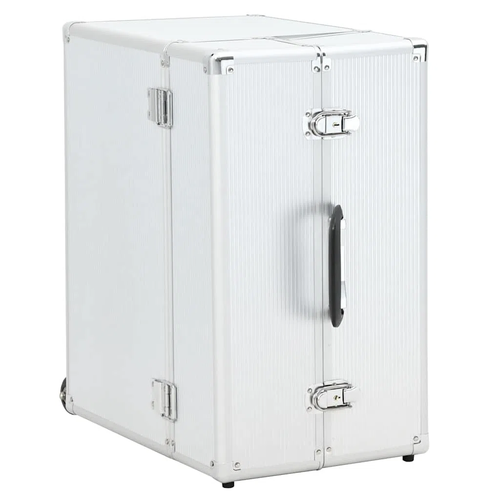 vidaXL Pilotenkoffer Handgepäck Businesskoffer Aktenkoffer Reisekoffer Pilotentrolley Alukoffer Koffer Trolley Alu 47x39x27cm Silbern Aluminium