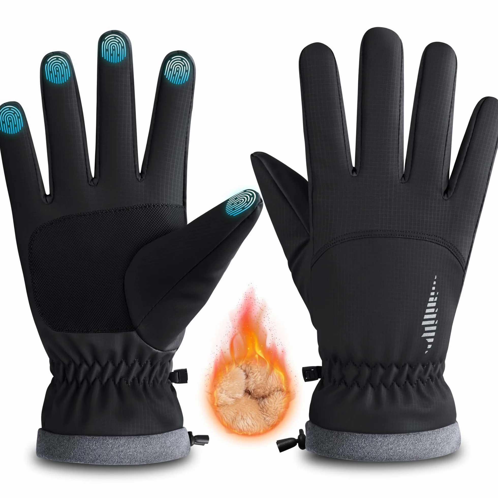 rivmount Winterhandschuhe für Herren Damen,Thermo-Handschuhe,Wasserdicht Fahrradhandschuhe,Winddicht Touchscreen Handschuhe,Warme Skihandschuhe für Laufen,Skifahren,Wandern,Radfahren,Motorrad RG802