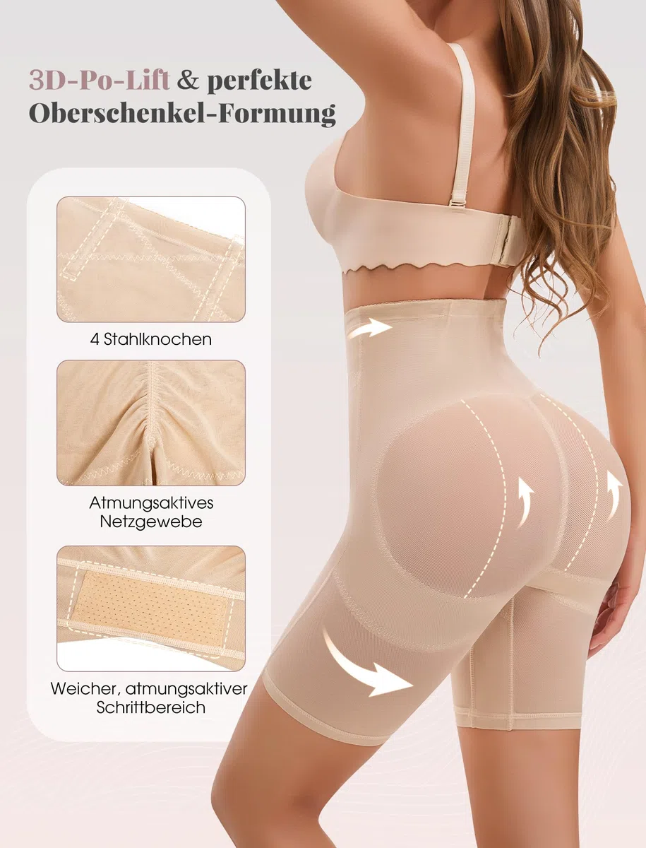 hephboard Bauchweg Unterhose Damen Shapewear Hohe als Perfekte Miederhose Damen Bauchweg Shaping Figurformende Unterwäsche, Body Shaper Miederpant ShapingShorts
