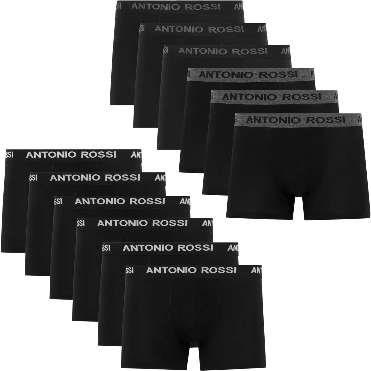Antonio Rossi 12er-Pack Herren-Boxer-Hipster Boxershorts Multipack mit elastischem Bund
