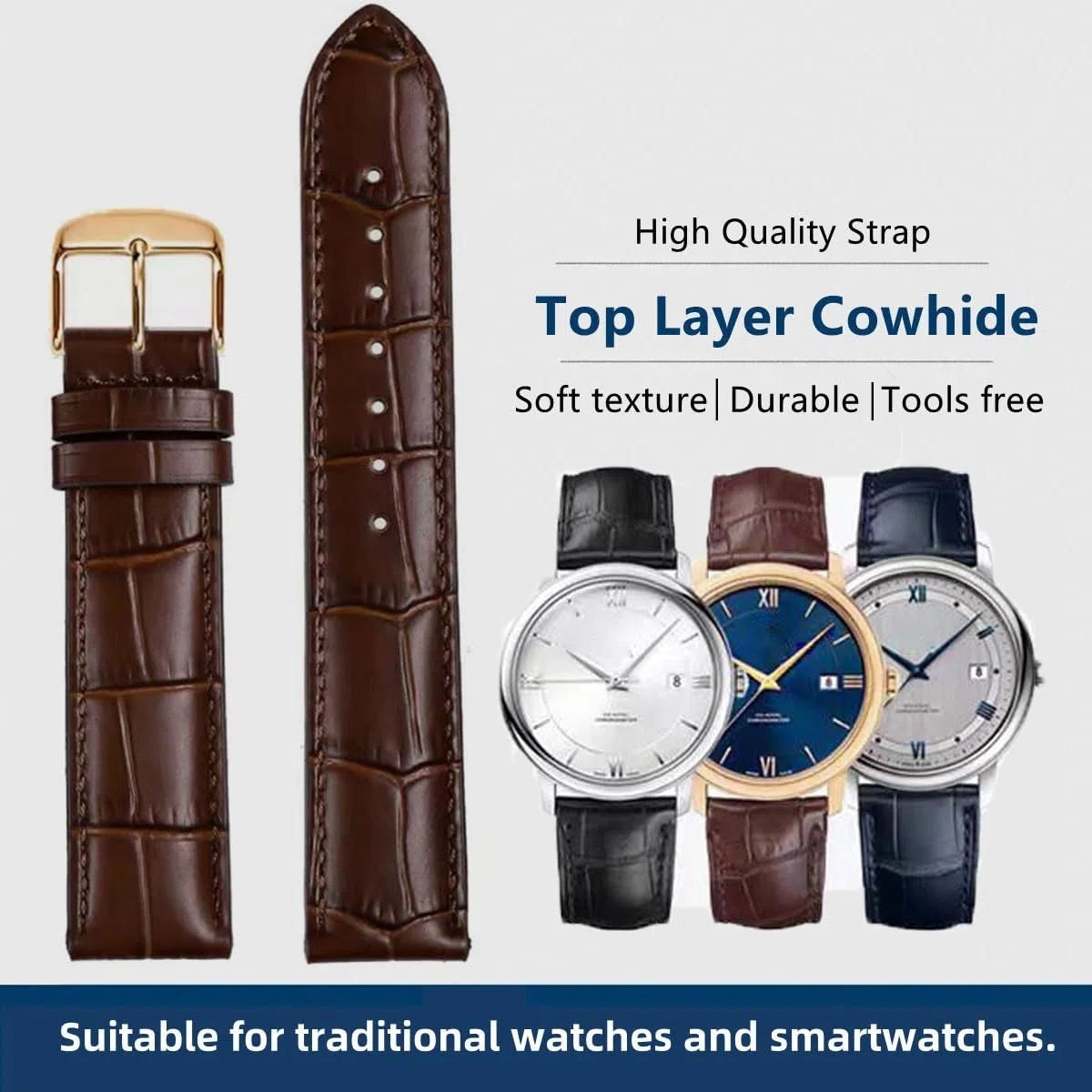 Uhrenarmbänder Band Echtes Leder Armband Alligator Geprägte Ersatzarmbänder Armband 12 13 14 15 16 17 18 19 20 21 22 24 mm