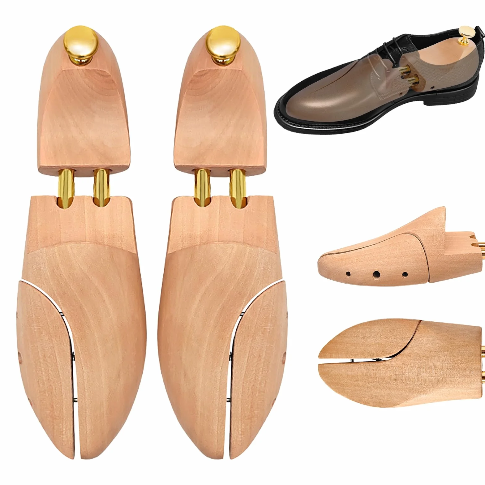 Zorplex Schuhspanner aus Kiefernholz für Herren & Damen – Premium Holz-Schuhformer und Schuhdehner – Längere Haltbarkeit & Formstabilität Ihrer Schuhe – Elegantes Design