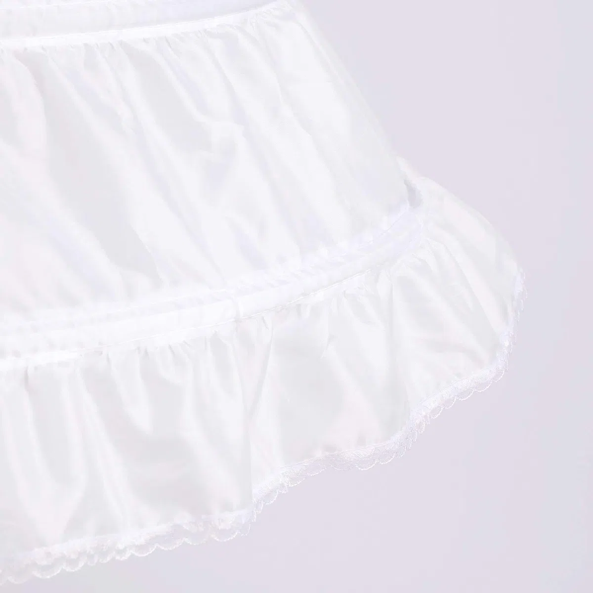IBAKOM Reifrock Mädchen Petticoat Unterrock 3 Reifen Blumenmädchen Hochzeit Brautjungfer Underskirt Kordelzug Krinoline Unterrock für Kinder Hochzeitskleid Ballkleid Rock Weiß