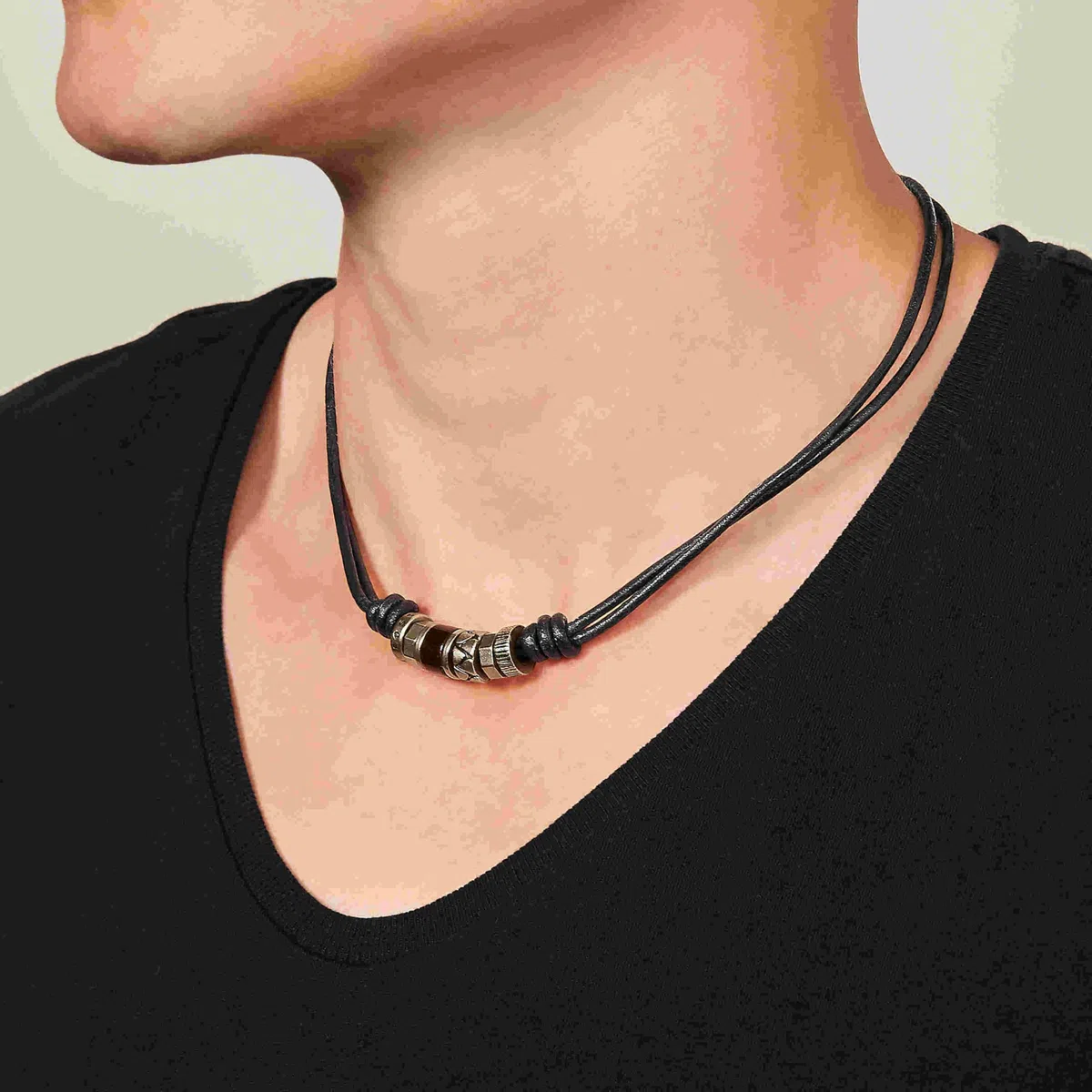 Fossil Herren-Halskette aus Leder mit Karabinerverschluss
