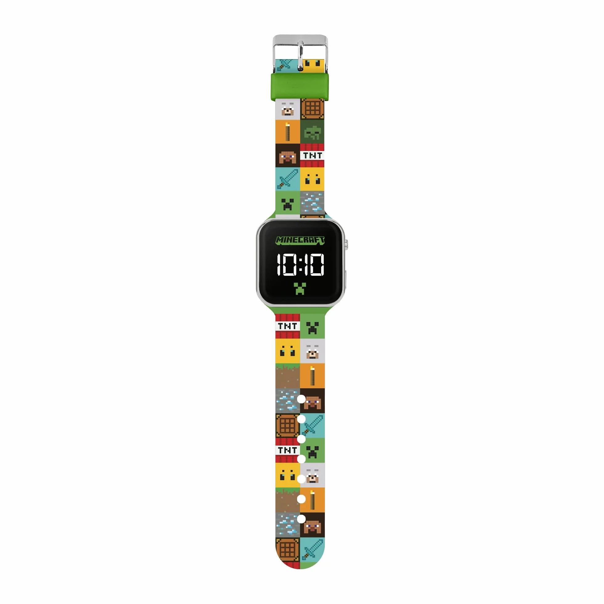 Minecraft Kinder-Armbanduhr MIN4272, LED, digital, bunt, Mehrfarbig, Silikonarmband, Mehrfarbig, Armband