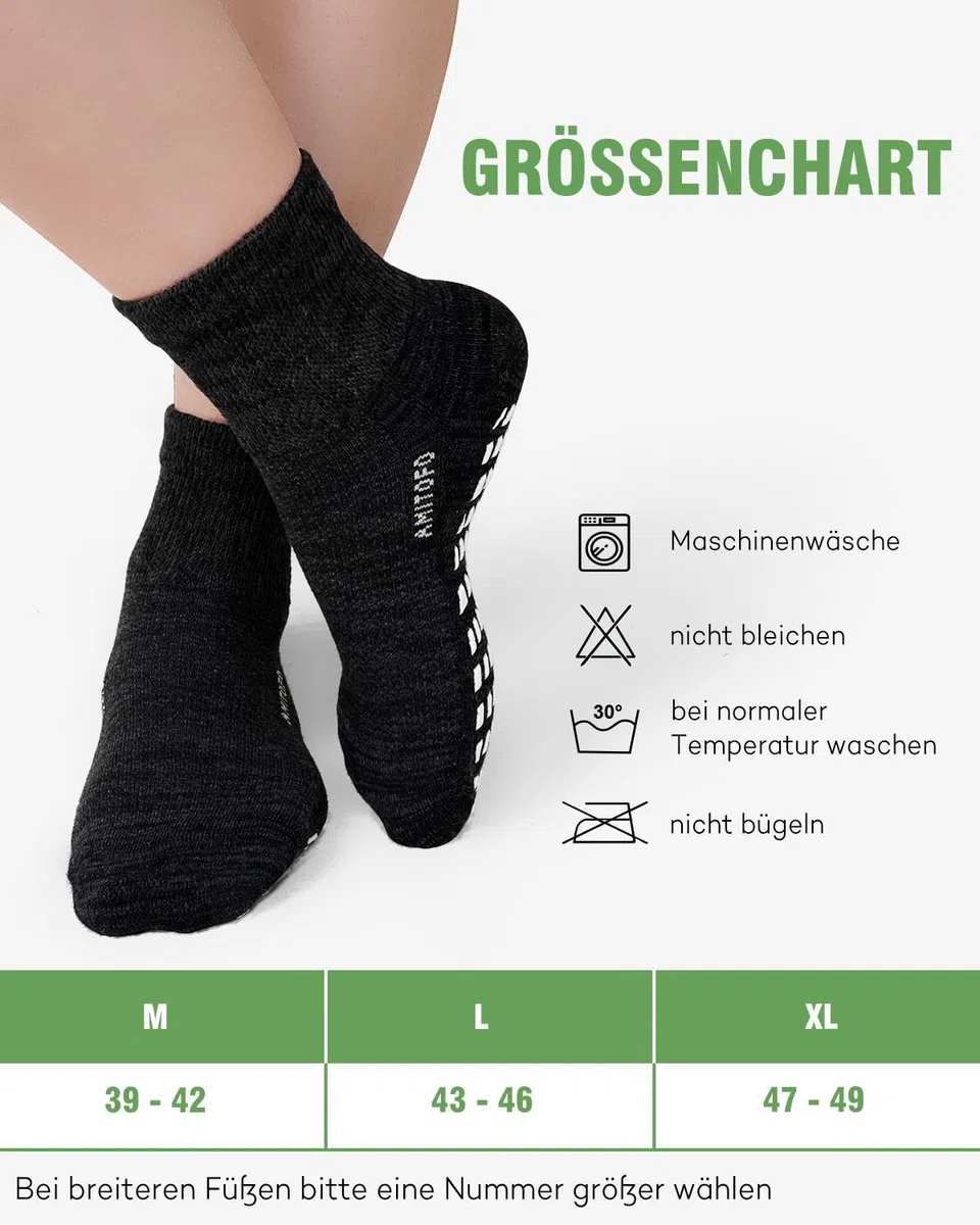 Diabetiker Socken Herren Damen: Bambus Stoppersocken mit Komfortbund Ohne Gummibund & Naht Extra Weite Antirutschsocken Für Geschwollene Füße Schwangere Senioren
