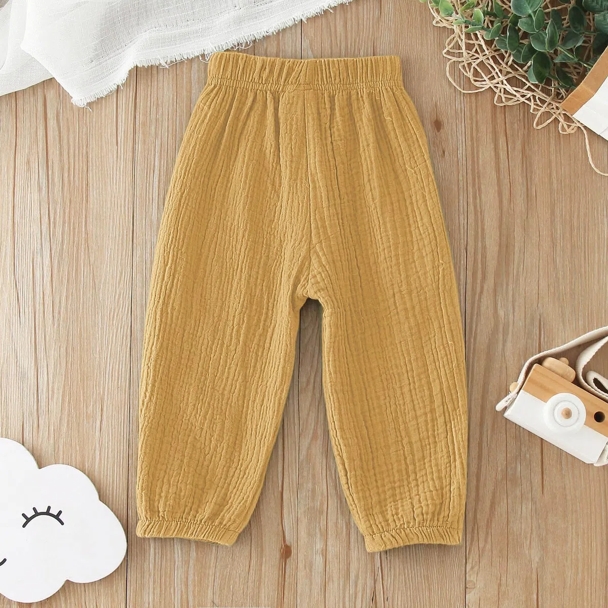 3 Stück Musselin Hose Kinder Mädchen Jungen Sommer Einfarbig Leinenhose Baumwolle Lange Hosen dünn Pumphose Haremshose Jogginghose Lässige Hose Strandhosen
