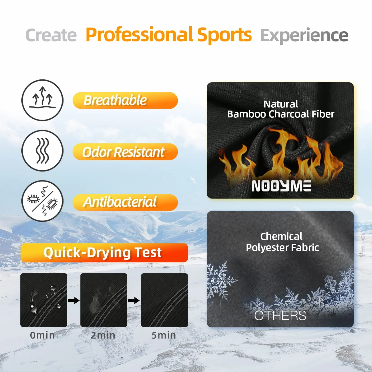 NOOYME Thermo Unterhemd Herren Thermoshirt Herren elastisch Funktionsunterwäsche Herren warm Thermo Oberteil Herren Skiunterwäsche Herren atmungsaktiv flexibel Thermounterhemd Thermounterwäsche Herren