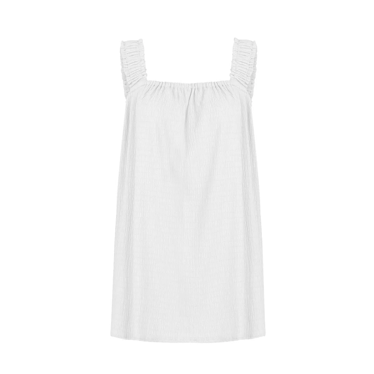 Damen Tanktop Breite Träger Elegant Einfarbig Rückenfrei Quadratischem Kragen Trägertop Camisole Sommer Casual Ärmellose Plissee Crop Tops Korsett Top Loose Fit Tank T-Shirt