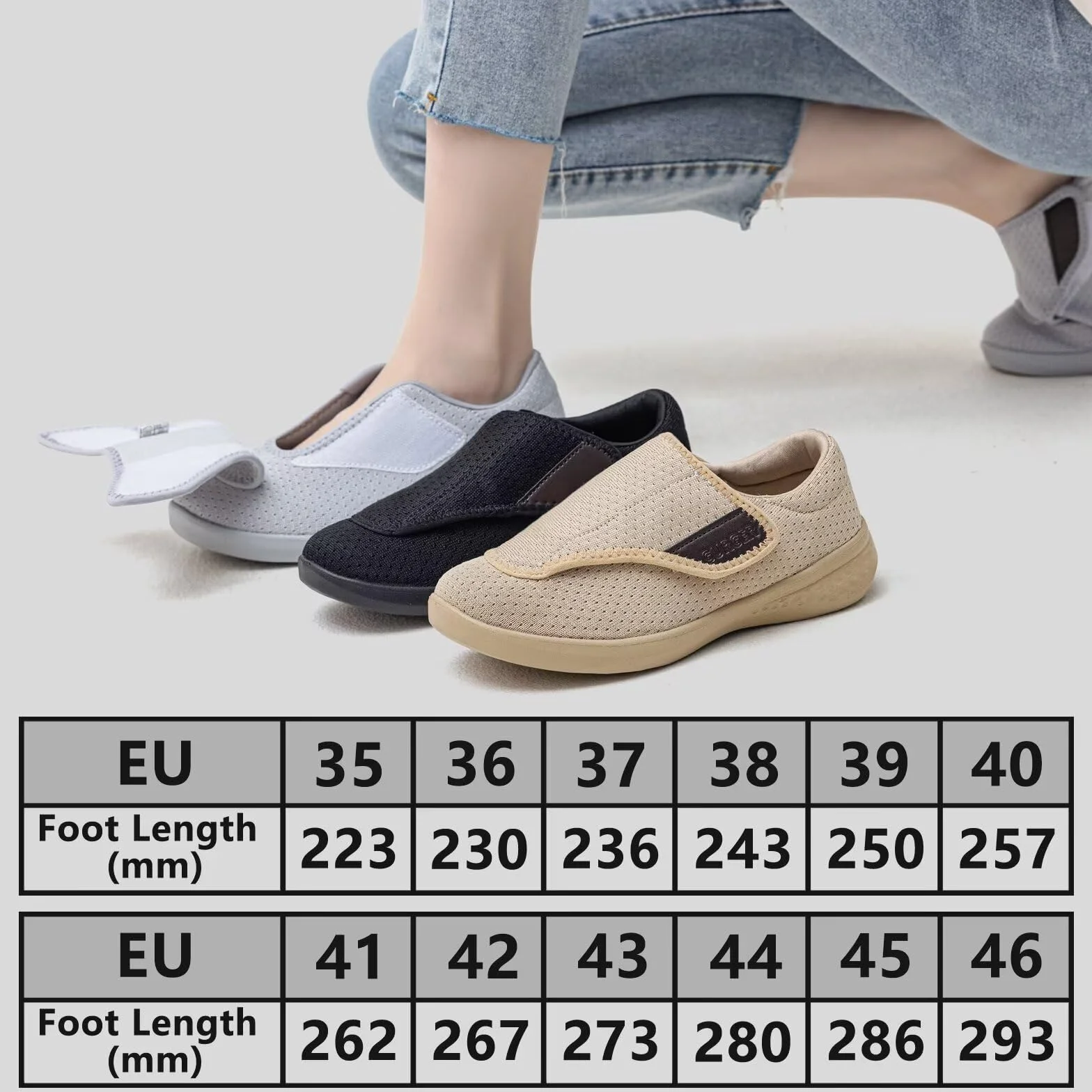 Diabetiker Schuhe Damen Herren Geschwollene Orthopädische Hausschuhe Leichte Weit Walkingschuhe