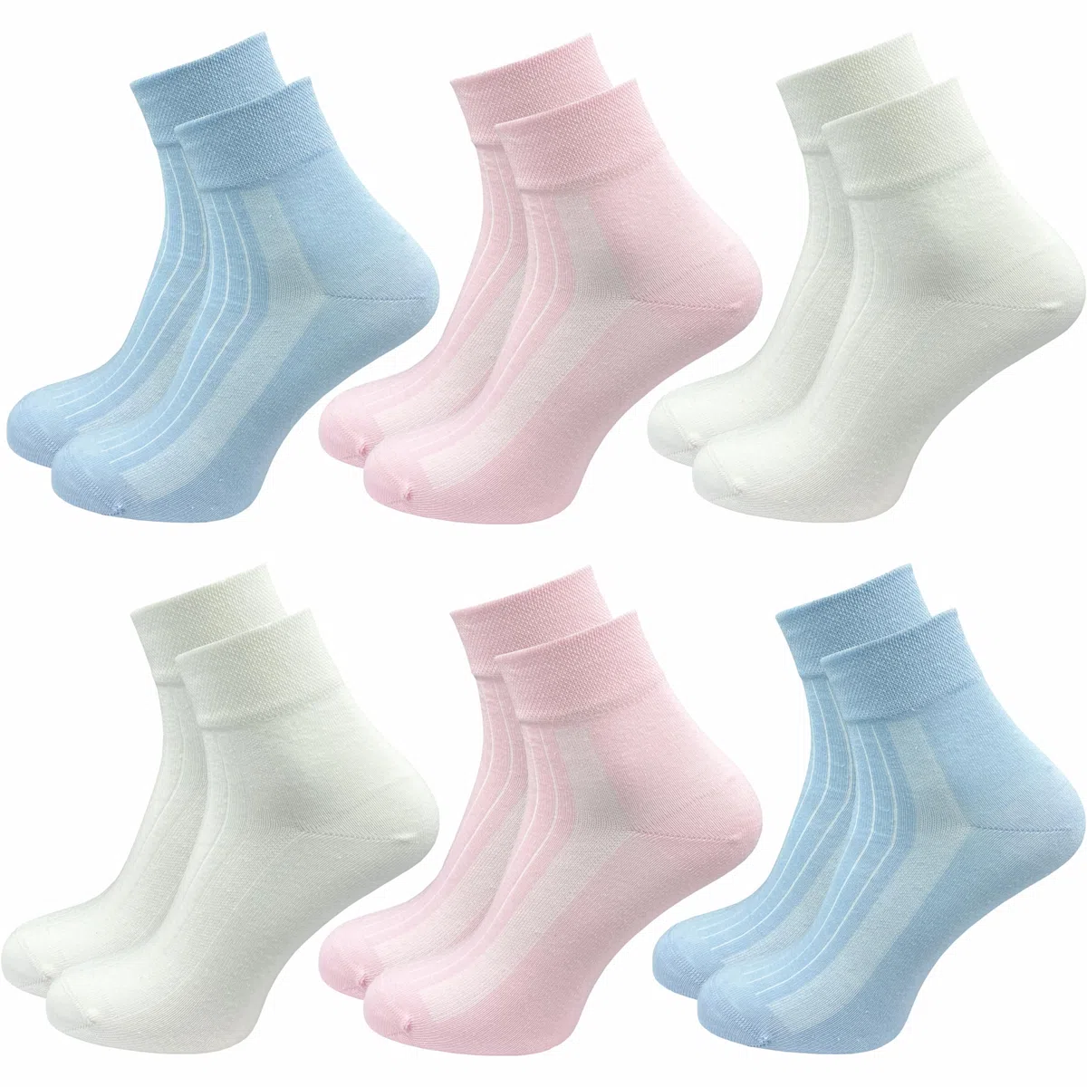 GAWILO Diabetikersocken mit Kurzschaft (6 Paar) | Ohne Gummibund & ohne Naht | Wellnesssocken mit Komfortbund