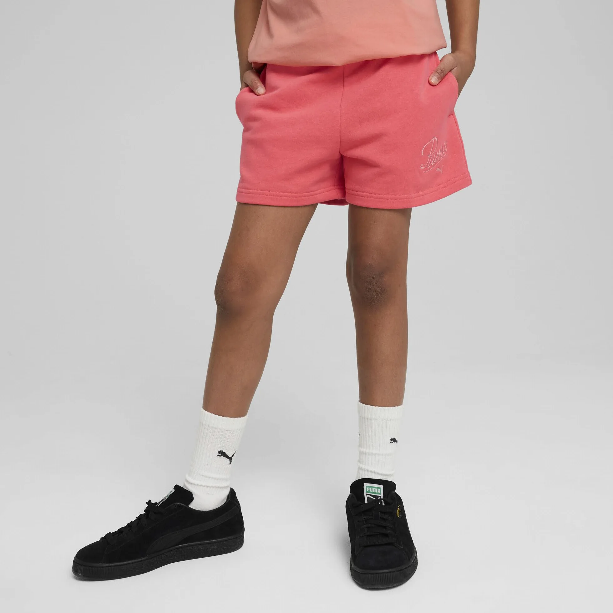 Puma Mädchen Gestrickte Shorts ESS Script Shorts G