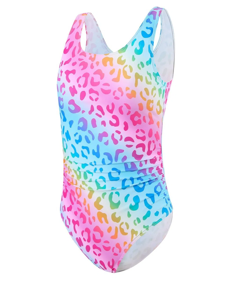DivingBirds Badeanzug Mädchen mit Soft-Pads Kinder Einteiliger Schwimmanzug Mädchen Elastische Breitenträgern UV Badebekleidung 8-13Jahre