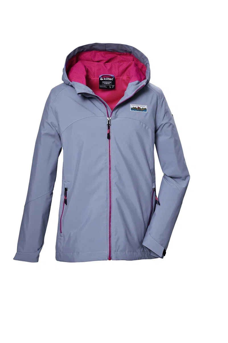 Killtec Mädchen Kos 146 Grls Jckt Funktionsjacke ist wasserdicht/Regenjacke mit Kapuze
