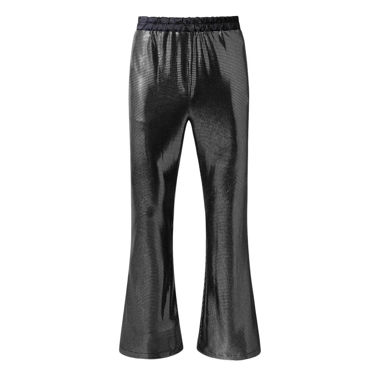Pailletten Schlaghose Herren Glitzer Hosen Disco Ausgestellte Hose Männer 80Er Jahre Outfit 70Er Jahre Karneval Kostüm Faschingskostüme Herren Glitzer Hippie Streetwear Modische Bequeme Jazzhose