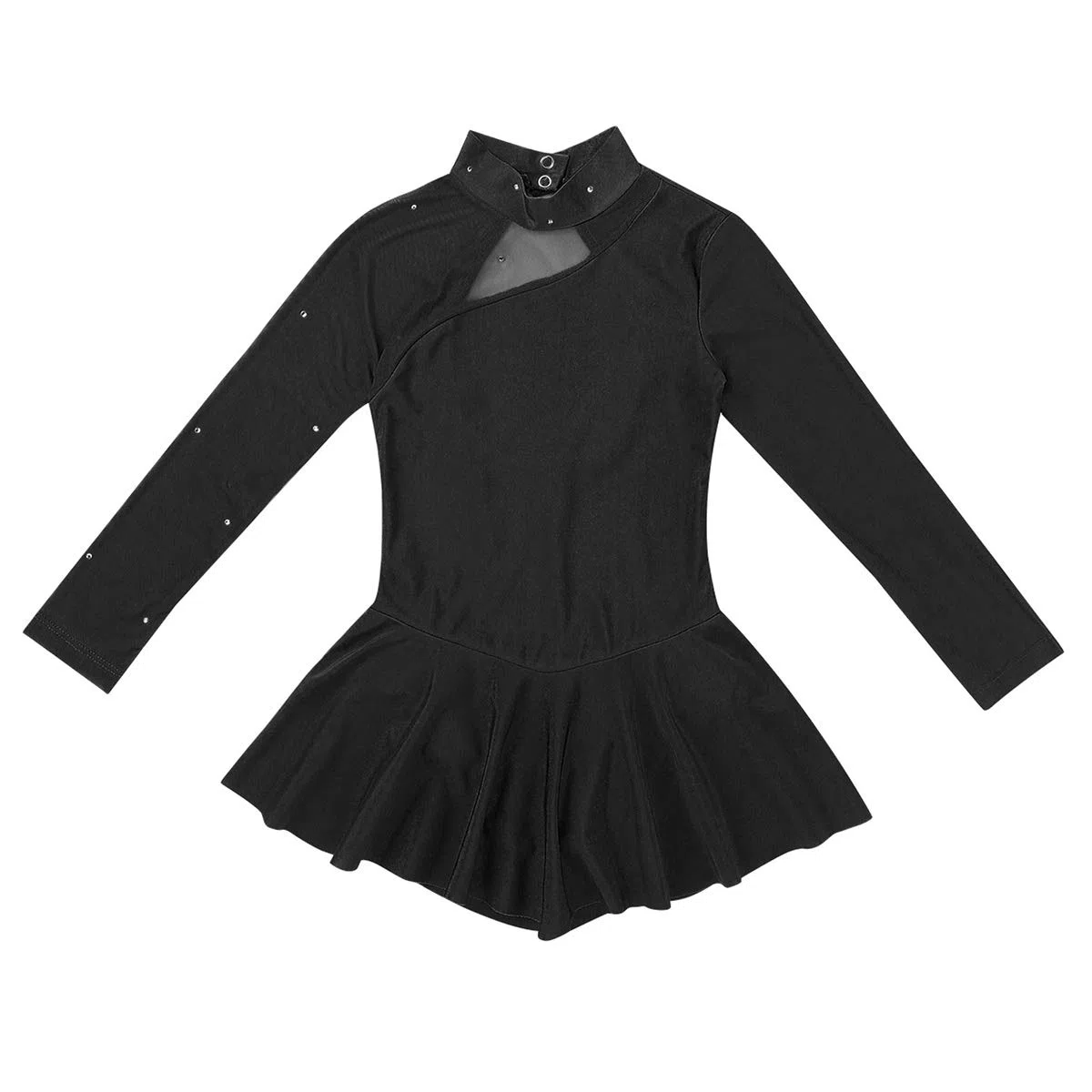 Mädchen Eiskunstlauf Kleid Kinder Rollschuhkleid Wettbewerb Eislaufkleid Mesh-Spleiß Gymnastik Trikot Kleid Gr. 104-152