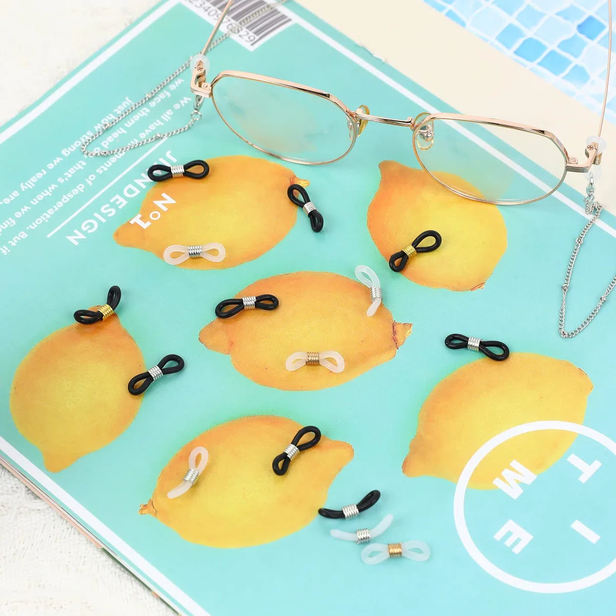 Sliverdew 100 Stück Brillenkette Verbindung, Brillenkettenhalter Silikon Brillenkettenverbinder